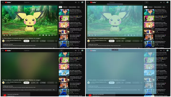 Fonctionnalité de mode ambiant YouTube décortiquée avec une vidéo Pokemon